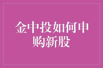金中投新股申購全解析 掌握規(guī)則、優(yōu)化策略、規(guī)避風險